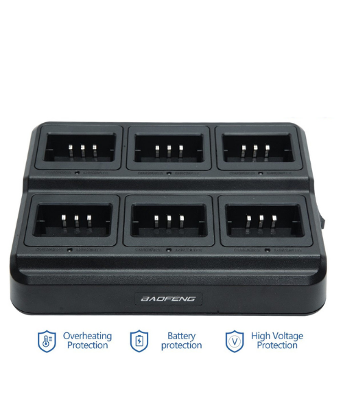 Six Way Multi Unit Charger Two Way UV-5R UV-5RE DM-5R Plus Walkie Talkie