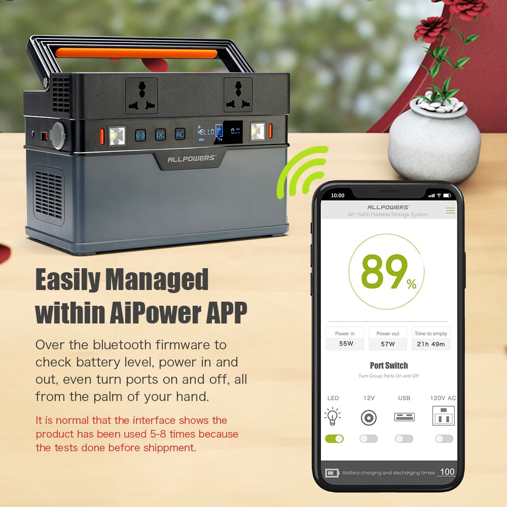 S 500W Portable Generator 606Wh / 164000mAh Power Station Emergency Power Supply